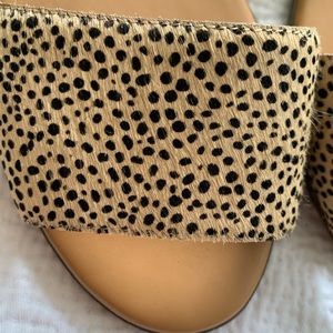 J.Crew Calf Hair Peep-Toe Flats Size 8